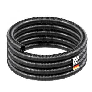Wiltec Tuyau daspiration noir &ndash; 5 m / &Oslash; 40 mm (1 1/2) / 270 g/m &ndash; avec Spirale de renforcement &ndash; Tube souple sans pression en PVC