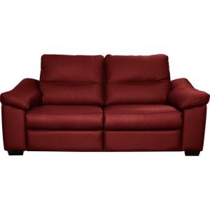 Superbe canap&eacute; 2 places - 100% Tout cuir luxe italien - En cuir &eacute;pais - Couleur rouge fonc&eacute; &ndash; HAMBOURG