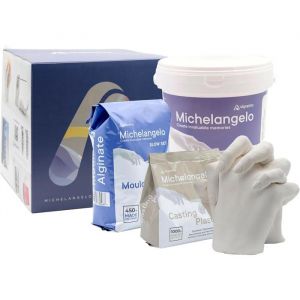 Kit Premium Michelangelo Moulage Main Couple - Alginate Craie Carafe pour Sculpture 3D. Cadeau Couples/Famille. Fabriqu&eacute; en
