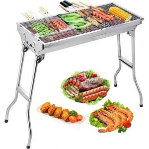 UTEN Barbecue Portable En Acier Inoxydable PliableBarbecue Charbon De Bois avec BBQ Grille En Acier Pliable Barbecue Camping