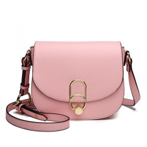 Miss Lulu Sac &agrave; Bandouli&egrave;re Femme 22x8x18cm Sac &agrave; Main Femme En Cuir Pu Sac &Eacute;l&eacute;gant Petit Sac Bandouli&egrave;re Amovible et R&eacute;glable Rose