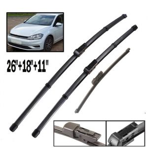 Lot de 3 Balais dessuie-glace avant et arri&egrave;re pour VW Golf MK7 2012 2013 2014 2015 2016 2017 2018