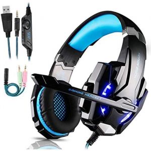 Casque de Jeu Kotion Each G9000 pour PS4 Tablet PC T&eacute;l&eacute;phone Mobile Portable - Noir Bleu