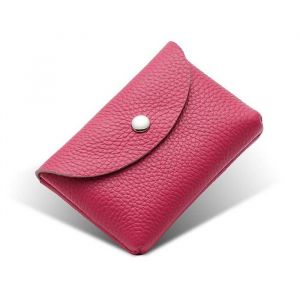 Portefeuille Femme Double Couche Porte Monnaie en Cuir PU Court Artificiel Porte Monnaie Carte ZC42 Rouge