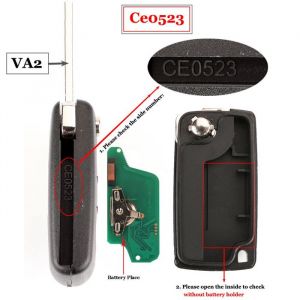 cl&eacute; t&eacute;l&eacute;commande de voiture &agrave; 2 boutons434Mhzpour citro&euml;n C4 C5 C6 C8 Xsara PicassoPeugeot 107 207 307- VA2 CE0523-ASK-peugeot-B