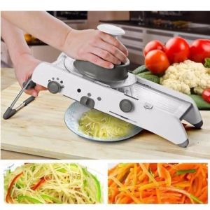 Mandoline de Cuisine Multifonctions Professionnel - Mandoline Légumes Pliable Réglable en Acier Inoxydable de Haute Qualité et ABS