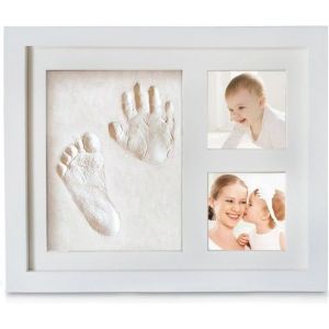 Baby Handprint et empreinte Kit Cadre Empreintes Main Baby Print Photo Empreinte B&eacute;b&eacute; Cadre Photo Cadeau pour Nouveau N&eacute;e (Blanc)