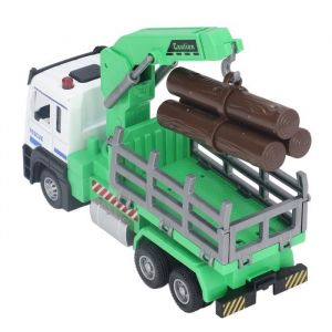 SURENHAP modèle de camion en rondins Jouet de camion forestier 1:32 modèle de véhicule en rondins avec effet jeux modelisme Vert