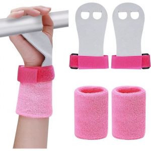 Ensemble de poignées de gymnastique pour filles et garçons poignées de gymnastique imprimées（Rose）