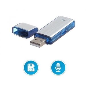 USB 8Go Digital Audio Voice Recorder Disk Flash M&eacute;moire Conduire 18 heures Enregistrement Rechargeable