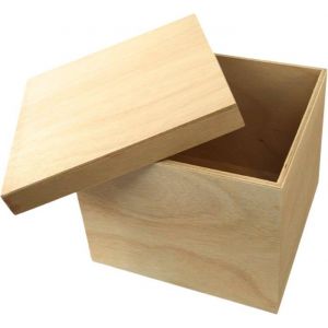 Espirito Rebelde Bo&icirc;te Rangement Carr&eacute;e en Bois 265x265x200 mm- Bo&icirc;te en Bois avec Couvercle Caisses de Rangement