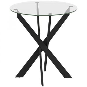 table à manger ronde pour 4 personnes table à manger avec pieds en acier plateau en verre trempé pour salle à manger cuisine Ø 70