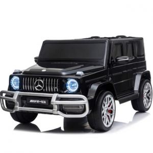 FINOOS Voiture électrique pour enfant 2 places Mercedes Benz G63 AMG - Double siège - avec télécommande - Siège en Roues Gomme -Noir