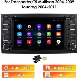 1G+16G Autoradio 2Din Android 10 pour VW Volkswagen Touareg Transporter T5 Multivan 2004-2009 7 "écran tactile Gps Headunit RDS