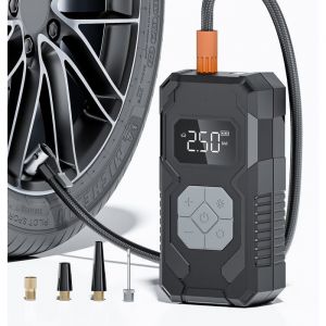 Compresseur dair portable 150 PSI 15000 mAh sans fil avec manom&egrave;tre num&eacute;rique pour pneus de voiture. COMPRESSEUR AUTO