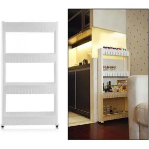 Desserte de cuisine Meuble de Rangement sur 4 &eacute;tages Chariot de niche  pour salle de bain maison