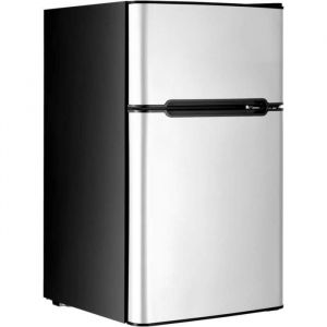 RELAX4LIFE Frigo R&eacute;frig&eacute;rateur R&eacute;tro 90L Double Porte Cong&eacute;lateur 27LRefroidissement 0℃ &agrave; 10℃Temp&eacute;rature de Cong&eacute;lateur