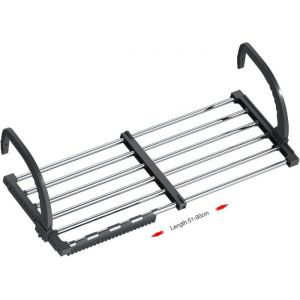S&eacute;choir &Agrave; Linge MuralEtendoir &Agrave; Linge Pliable En Acier InoxydableT&eacute;lescopique S&egrave;che Linge Suspendu (Longueur: 51-95 Cm)