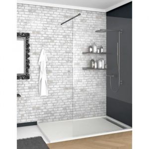 Receveur de douche en résine Rectangulaire - MARQUE - 110X70 cm - Blanc - Antidérapant C3