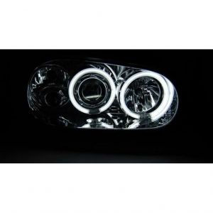 Paire de feux phares VW Golf 4 97-03 angel eyes CCFL chrome
