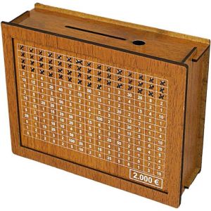 Tirelire En Bois Tirelire Compteur Tirelire Papier Porte-Monnaie Boîtes Pour Enfant 2000 Euros[S2211]