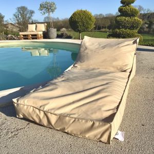 Housse de matelas bain de soleil Beige 160x65 cm