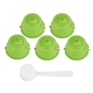 Taille JAUNE Capsules rechargeables r&eacute;utilisables 5 pi&egrave;ces dosettes pour nescaf&eacute; Dolce Gusto machine Nespresso dosette de caf&eacute;