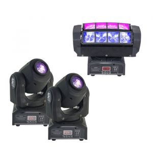 PACK JEUX DE LUMIÈRE PROFESSIONNEL 1 QUAD8FX AFX LIGHT + 2 LYRES GOBO DMX puissantes ! PA DJ LED MIX SONO BAR CLUB DISCOTHEQUE