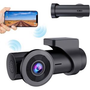 Dashcam Voiture WiFi Full HD 1080P Cam&eacute;ra Embarqu&eacute;e Voiture sans &Eacute;cran Grand Angle 170&deg;Dash Cam avec Enregistrement en Boucle