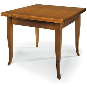Table à livre carrée en noyer - Table extensible classique - Marron - Bois - Panneaux de particules - Carré