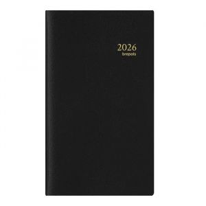 Agenda Semainier BREPOLS Breplan GENOVA 9x16cm Année civile 2026 Noir