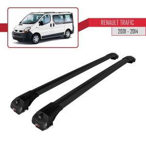 Pour Renault Trafic 2001-2014 Barres de Toit ACE-1 Railing Porte-Bagages de voiture / Noir