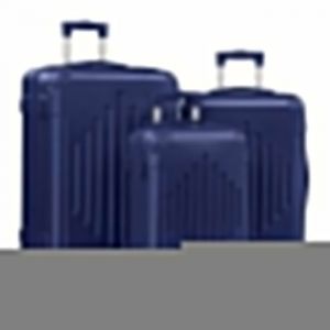 ALIGHTUP - Set de Valises - Lot de 3 Valises &agrave; roulettes - Rayures en diamant - Bleu fonc&eacute;