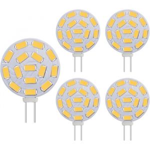 AIMOONSA Lot de 5 ampoules LED G4 25W (300 lm) 12V AC/DC blanc chaud 3000K &mdash; remplace 20-25W halog&egrave;ne