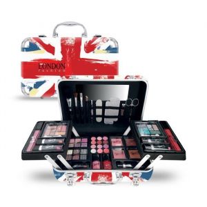 Coffret maquillage - Gloss - Collection London Fashion - 62pcs - Format valise - 4 palettes dombres
