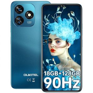 OUKITEL C51 Smartphone 18Go +128Go  6.8 5150mAh 13MP T&eacute;l&eacute;phones Portable Android 14 GPS Double SIM 4G Face ID/GPS- Bleu
