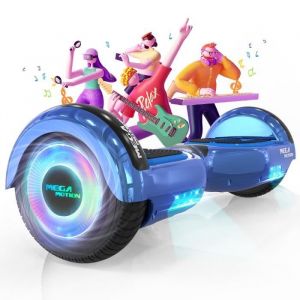 MEGA MOTION Hoverboard 65 Bleu - Haut-parleur Bluetooth - avec Lumi&egrave;res LED pour Enfants