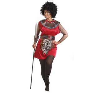 D&eacute;guisement - Guerri&egrave;re Massa&iuml; - Femme - Rouge - Costume unique et color&eacute;