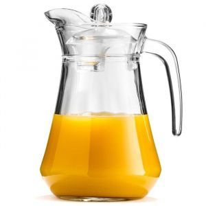 VILDE Pichet en Verre 14 L - Couvercle en plastique - bec verseur - compatible lave-vaisselle