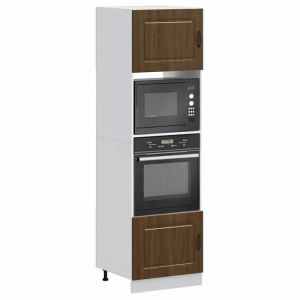 SALE ELEMENTS Cuisine - Armoires de four 2 pcs Lucca - Meuble Colonne Meuble Bas de cuisne ch&ecirc;ne marron bois ding&eacute;nierie