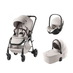 BRITAX R&Ouml;MER - Poussette Trio Rio + Baby-safe Pro + Nacelle Rio Lux Soft Taupe