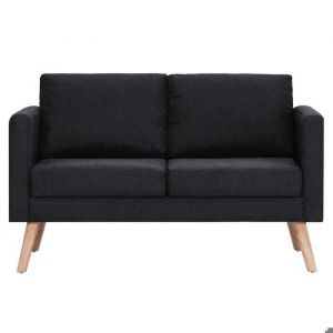 RemiseCanapé - CLIC-CLAC - à 2 places Tissu Noir JILIMAISON2025 7834340