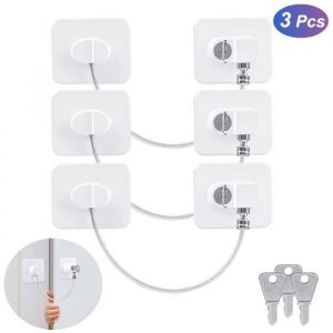 3pcs Bloque Fen&ecirc;tre S&eacute;curit&eacute; Enfant Bloc Porte Securite Bebe Securite Fenetre Enfant Bloque Porte Placard Enfant Protection