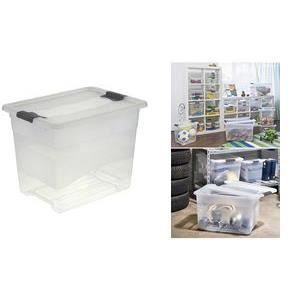 Boîte de rangement - OKT - Kristall-Box - 24 Litres - Transparent - Clips anthracite
