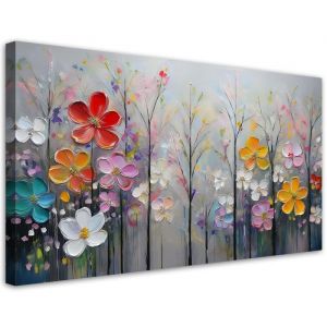 canvas  tableau décoratif image très grande Arbres en fleurs Nature colorée 120x60 cm