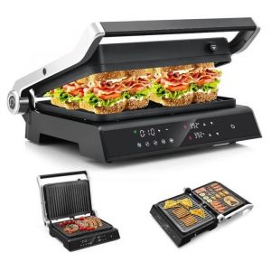 Grill lectrique 3 en 1 - LIFEZEAL - 5 Modes Rglables - Ouverture 180 - sans BPA - Barbecue lectrique - Plaque Amovible