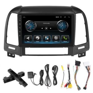 GOTOTOP autoradio Lecteur MP5 de Navigation GPS 9in 2Din multimédia pour Android 9.1 adapté pour Hyundai Santa Fe 06-12