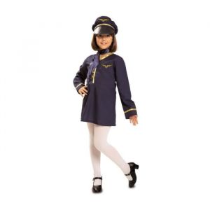 D&eacute;guisement - H&ocirc;tesse de lAir - Fille - Bleu - Robe coiffe et foulard