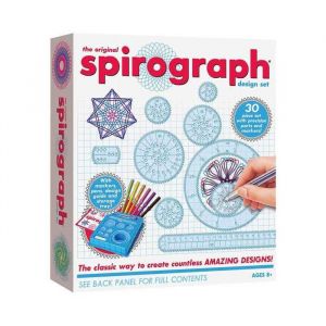 Coffret Spirographe - WTT85TOY042 - 30 pi&egrave;ces - 8 marqueurs - Motifs g&eacute;om&eacute;triques
