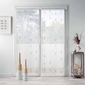 Voilage Contemporain - PARIS PRIX - Chenilla - 70x200cm - Gris